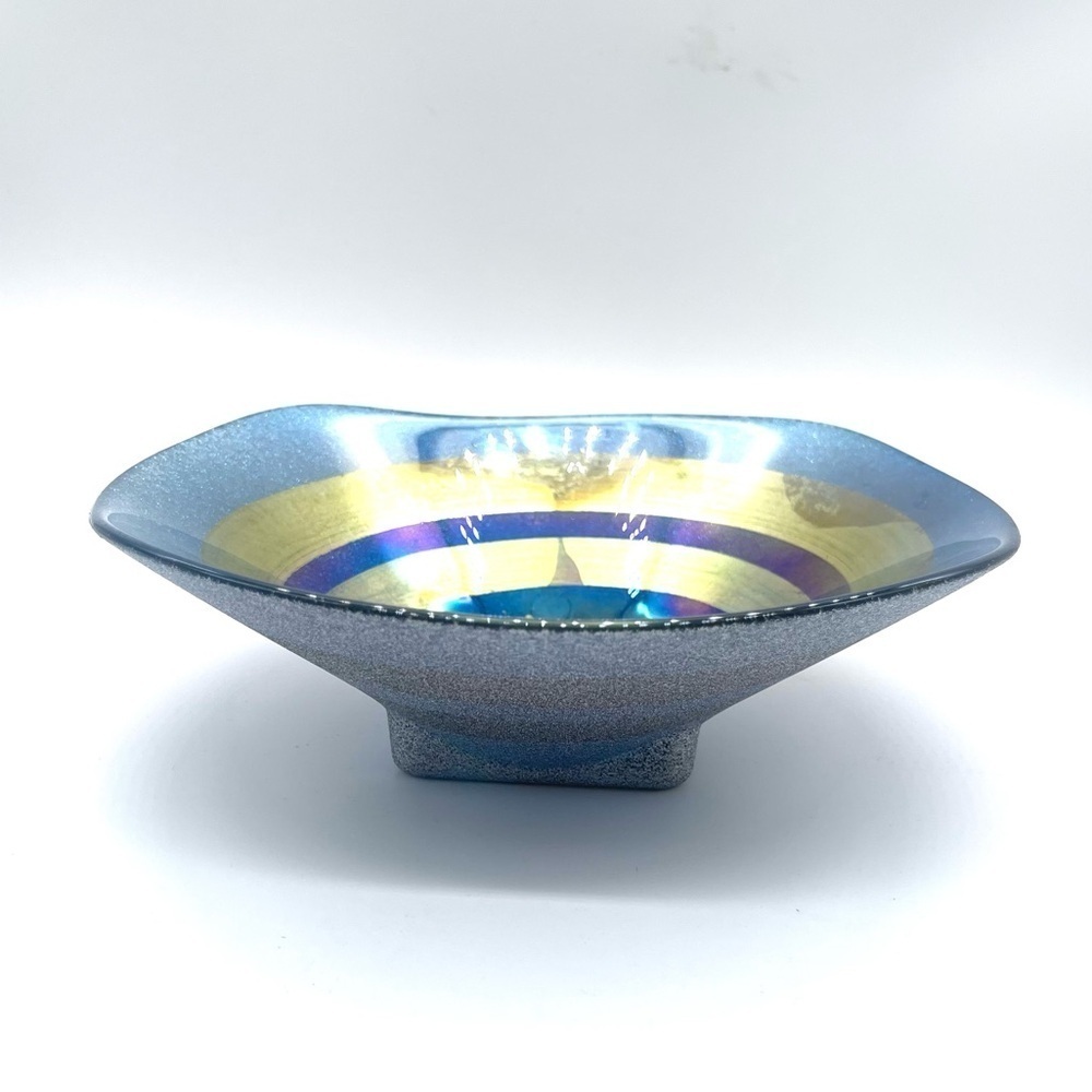 Il Quadrifoglio Italy Art Glass Circular Bowl, Tuscany Italy wail we glitter